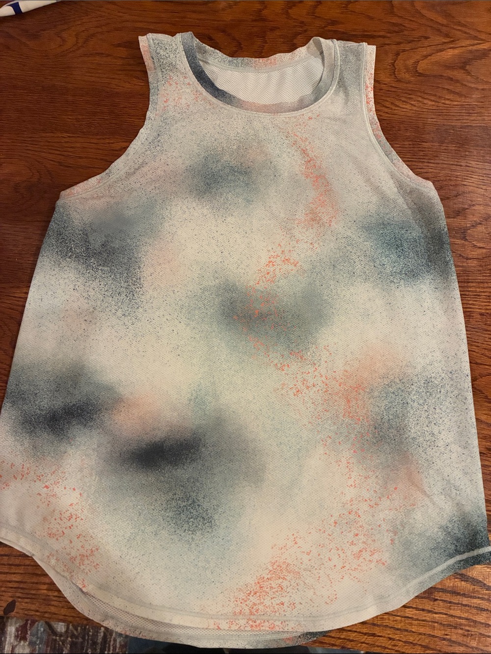 lululemon athletica Tank Top - White with Blue and Coral Accents